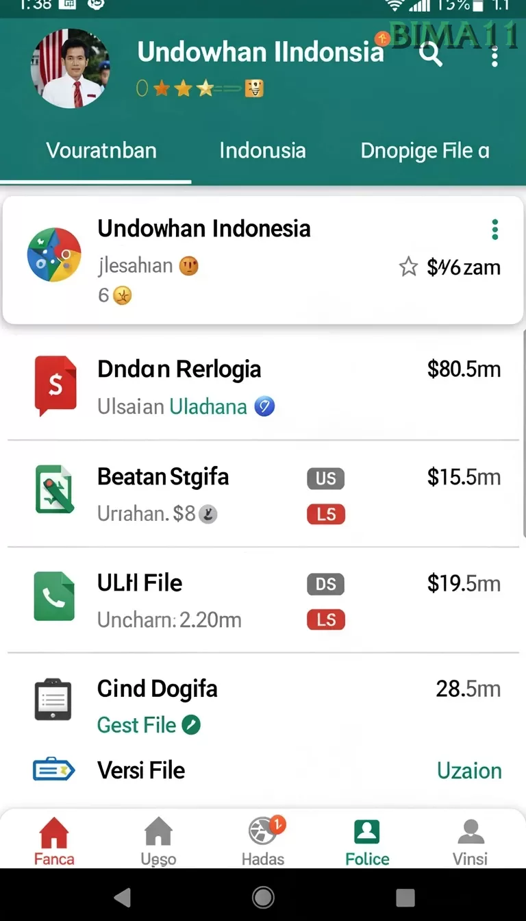 Cuplikan layar KOPI4D — menu navigasi